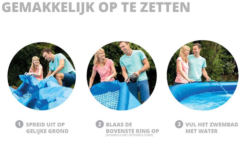 Intex Easy Set Pool - 457 x 84 cm - met filterpomp - opzetinstructie