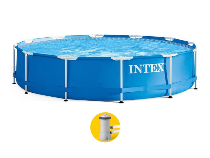 zomer Vochtig grind Intex Metal Frame Pool - 366 x 76 cm - met filterpomp