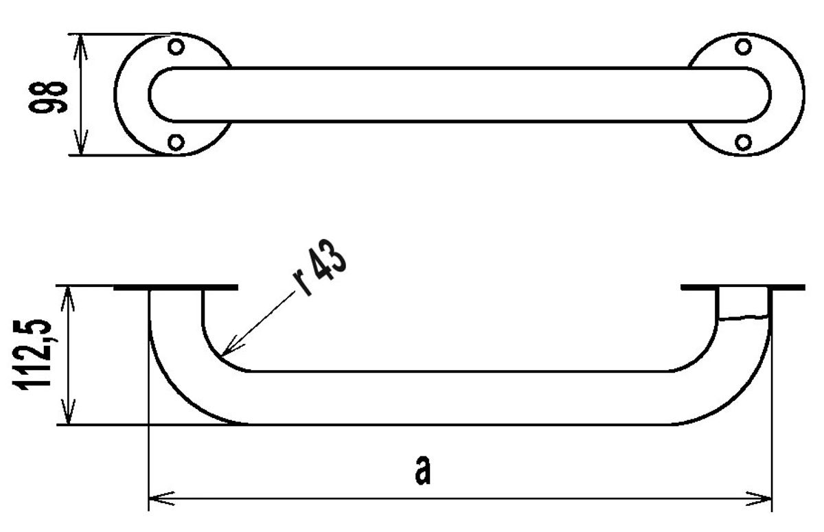 Handrails zwembadleuning RVS 316 - 2 meter
