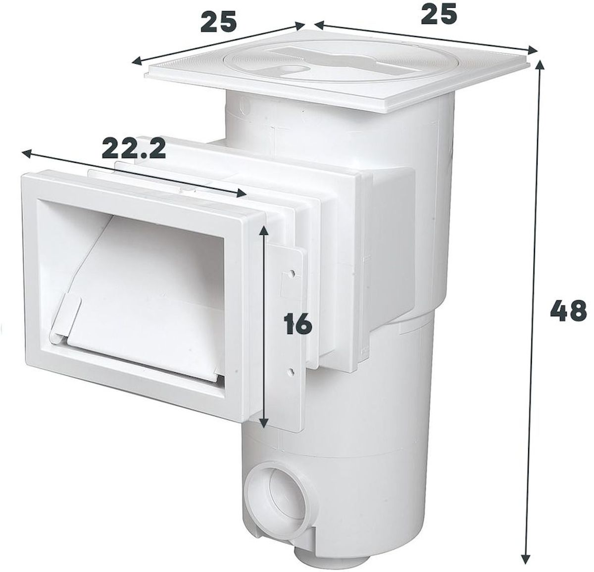 Skimmer Aquareva smalle zuigmond Wit