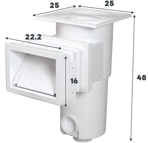 Skimmer Aquareva smalle zuigmond Wit