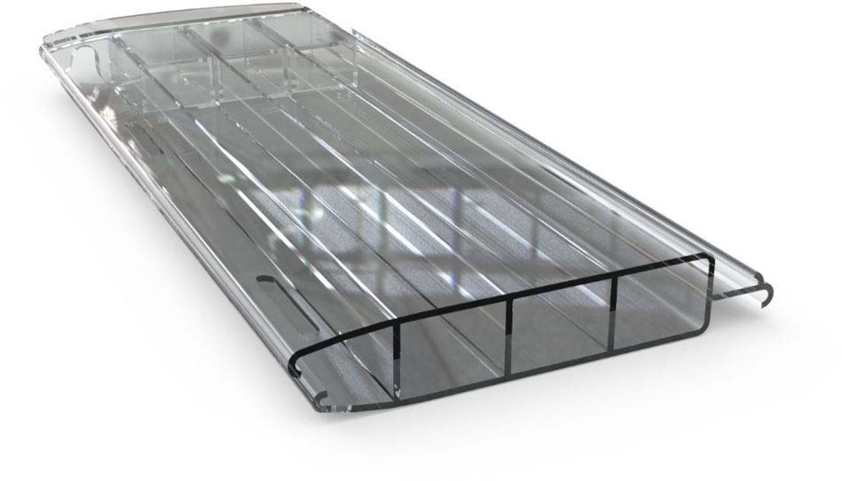 Aquadeck Polycarbonaat lamellenafdekking zwembad - per m2 - Transparant