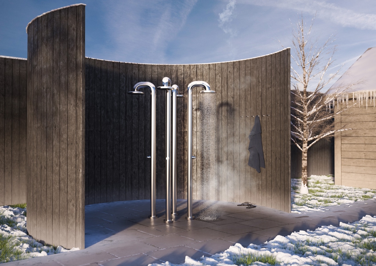 JEE-O Fatline 01 buitendouche - Geborsteld RVS 