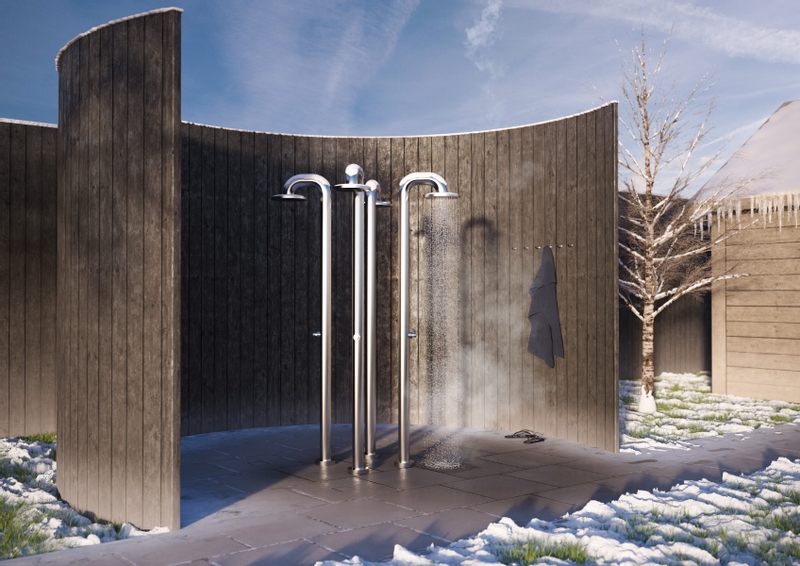 JEE-O Fatline 01 buitendouche - Geborsteld RVS 