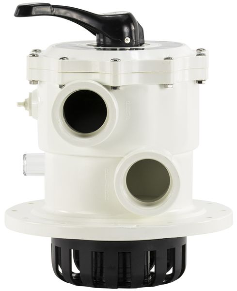 Mega 6-weg klep 2" topmount voor V700, V800 zandfilter zijaanzicht.