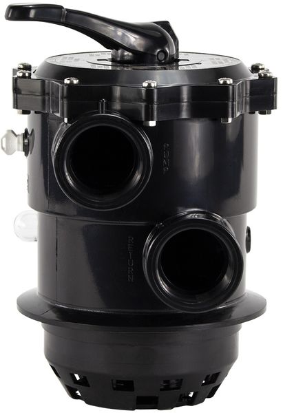 Pentair 6-weg klep 2" topmount voor Tagelus zandfilter zijaanzicht.