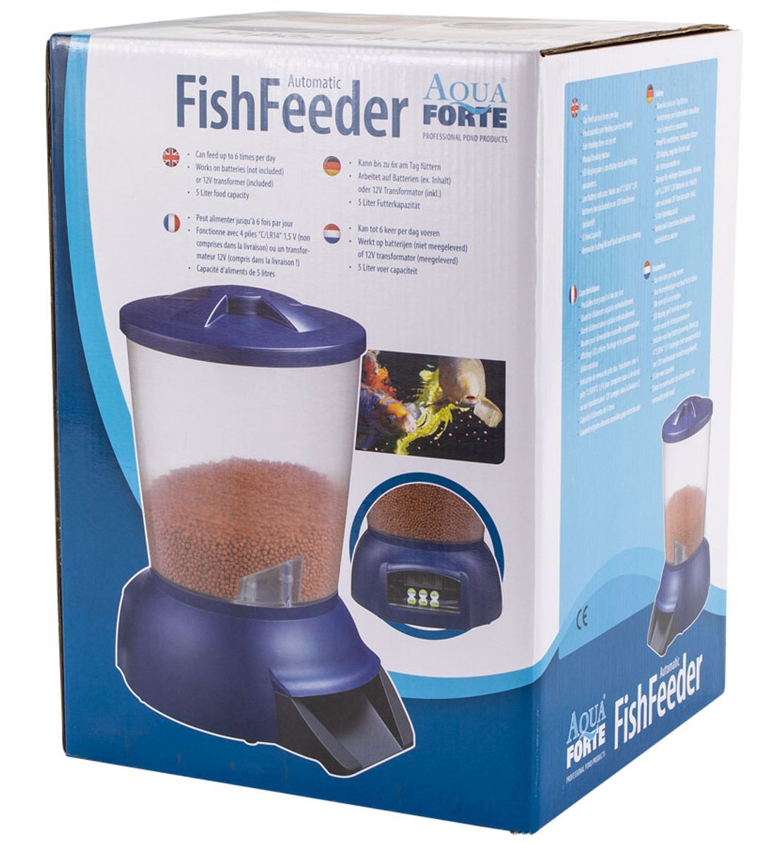 Aquaforte automatic fishfeeder verpakking.