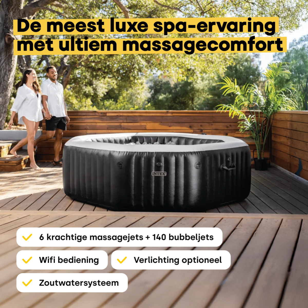 Intex Pure Spa Jet & Bubble Deluxe opblaasbare spa - 6 persoons