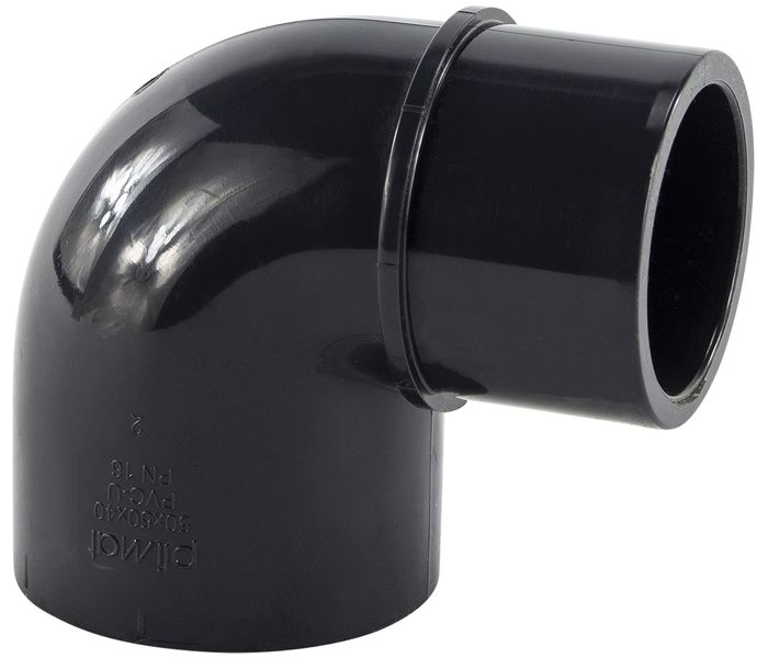 knie 90 graden, verlopend,  63/50mm x 63mm 