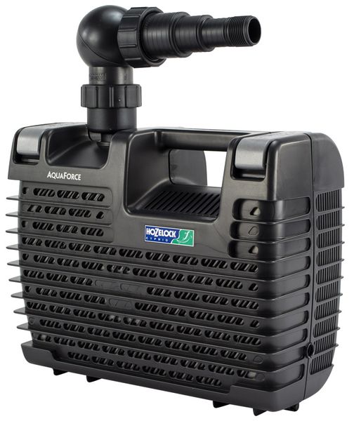 Hozelock Aquaforce 1000 vijverpomp zijaanzicht.