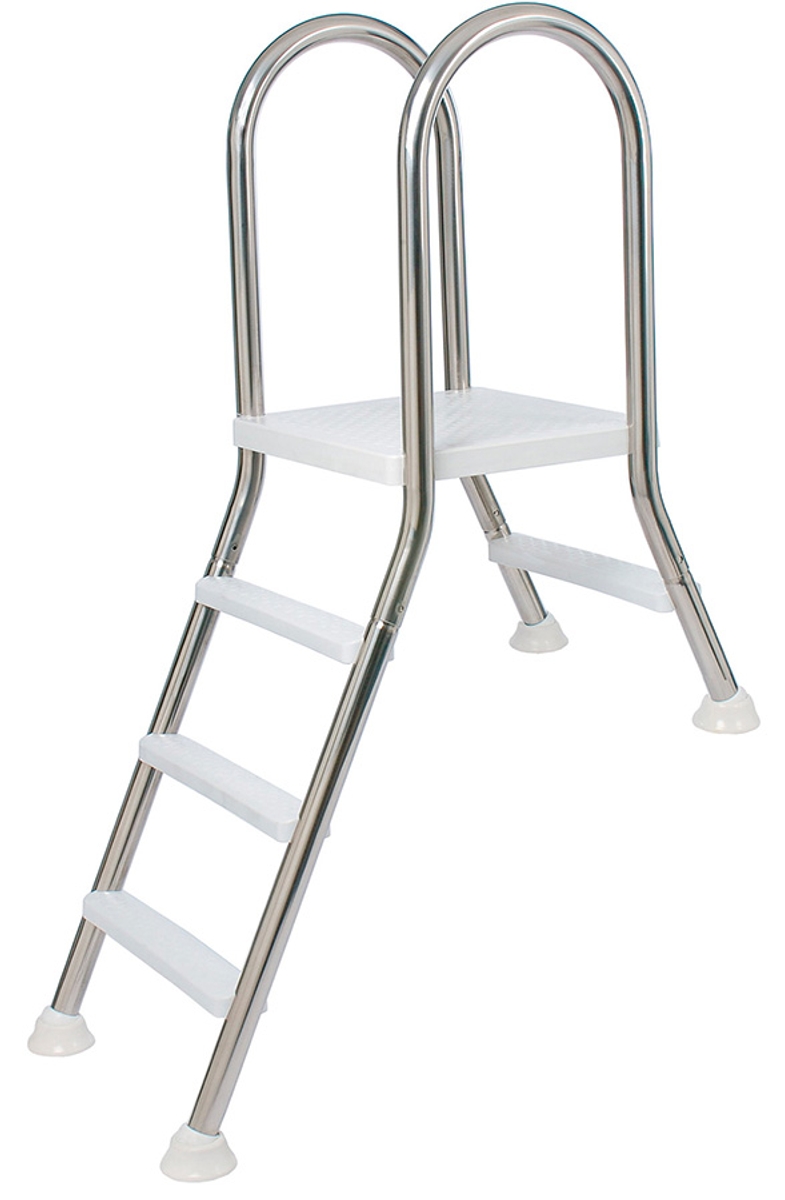 RVS zwembadtrap A frame (2 + 4 treden)