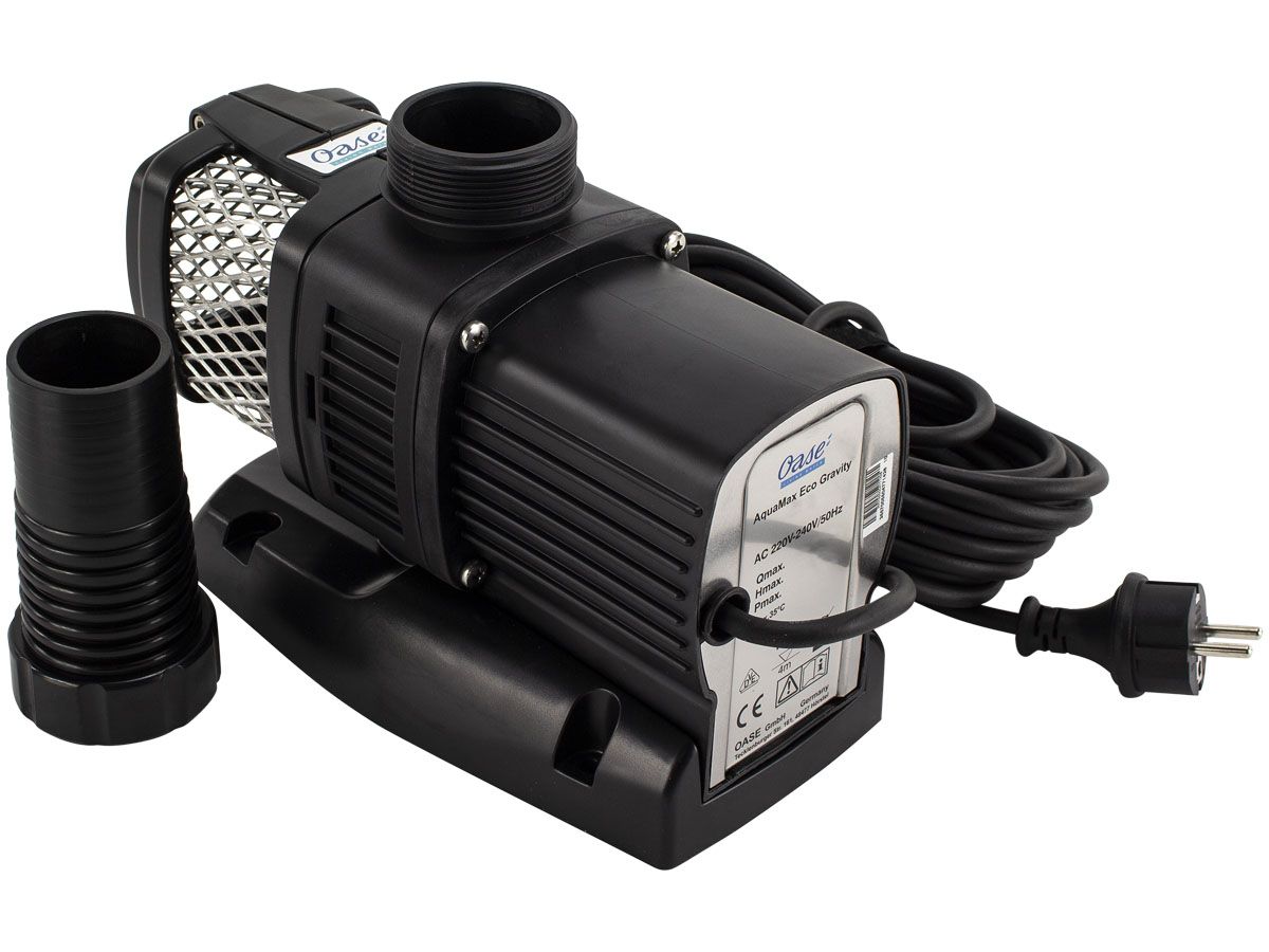 Oase AquaMax Eco Gravity 20000 vijverpomp detail aansluiting.