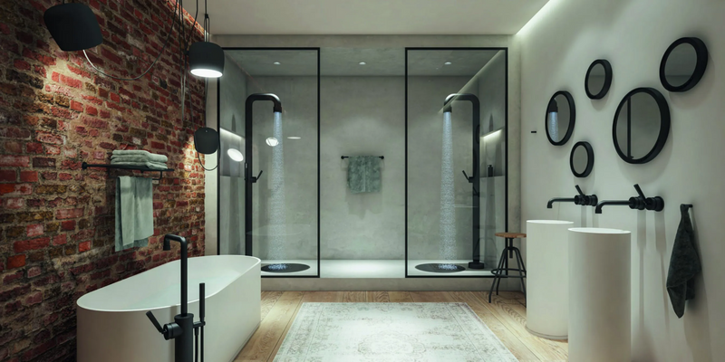 JEE-O Soho 02 buitendouche - Matzwart RVS