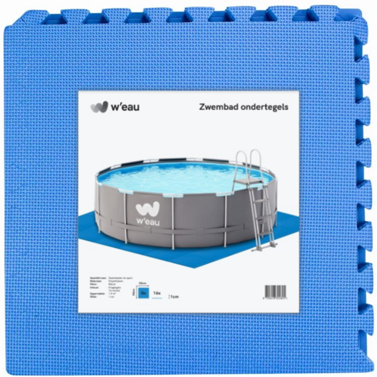 W'eau zwembad ondertegels - Blauw - 50 x 50 x 1 cm - 8 stuks