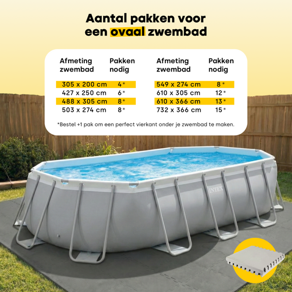 W'eau zwembad ondertegels - Blauw - 50 x 50 x 1 cm - 8 stuks