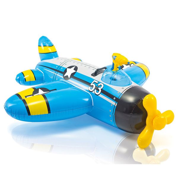 Vervallen gelijktijdig Mis Intex opblaasbare vliegtuig met waterpistool blauw (132 cm)
