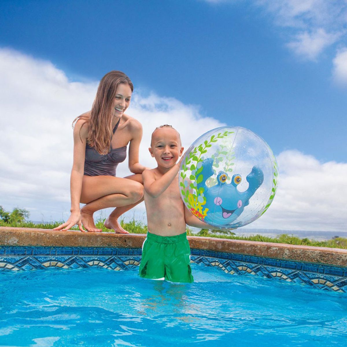 Intex opblaasbare strandbal Aquarium blauw (60 cm)