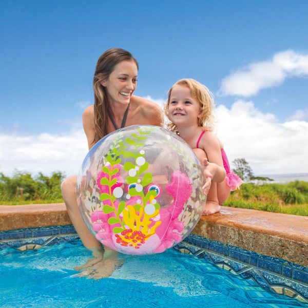 Intex opblaasbare strandbal Aquarium roze (60 cm)