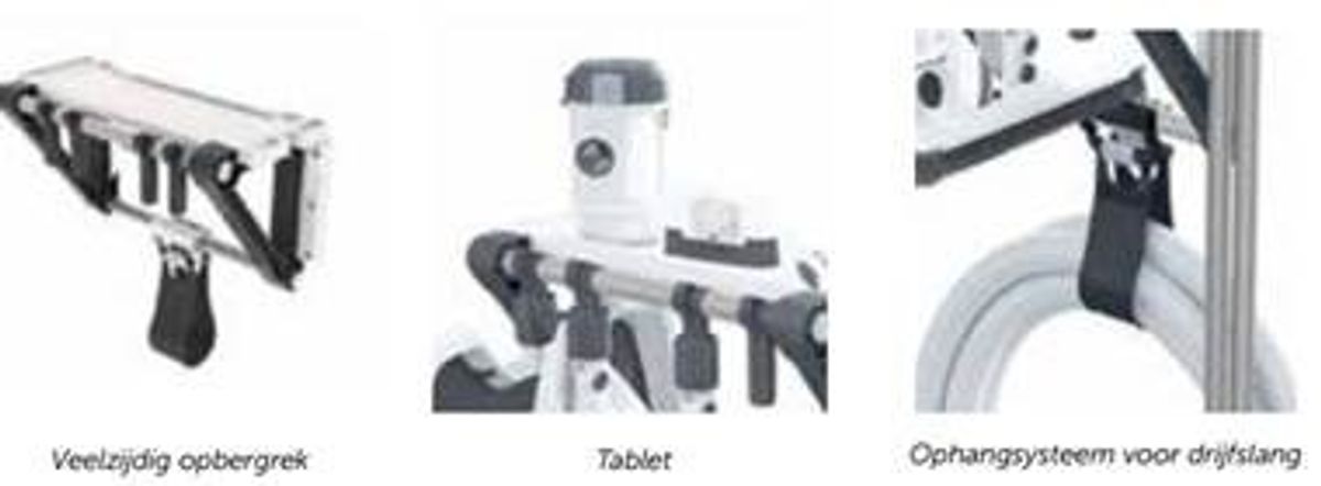 Rek voor zwembad spullen