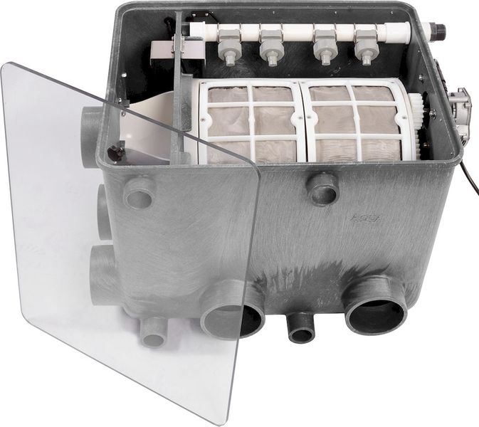 Aquaforte trommelfilter met optionele transparante deksel