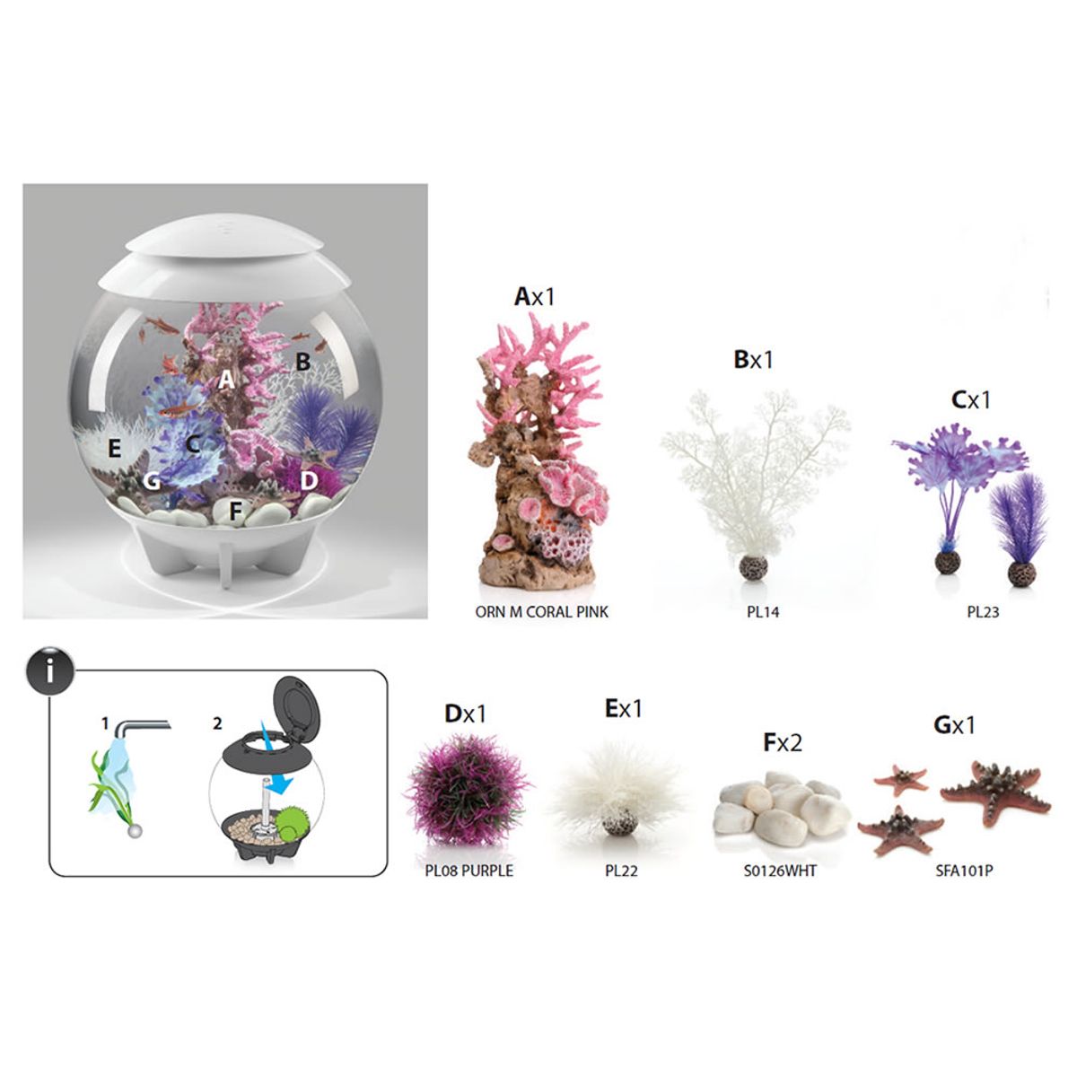 Decoratiepakket Biorb HALO 30 - roze koraal