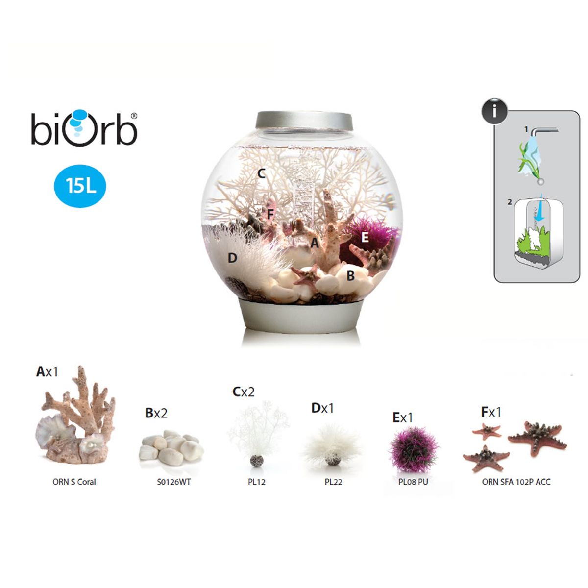 Decoratiepakket Biorb Classic 15 - Paars / Wit