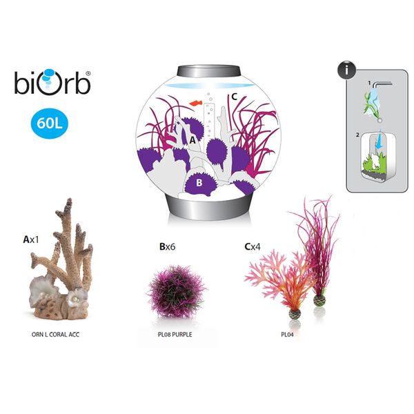 Decoratiepakket Biorb Classic 60 - Paars - Wit