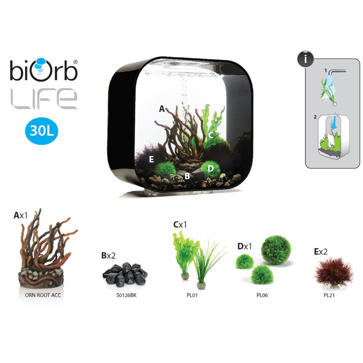 Decoratiepakket Biorb Life 30 - Groen / Donker