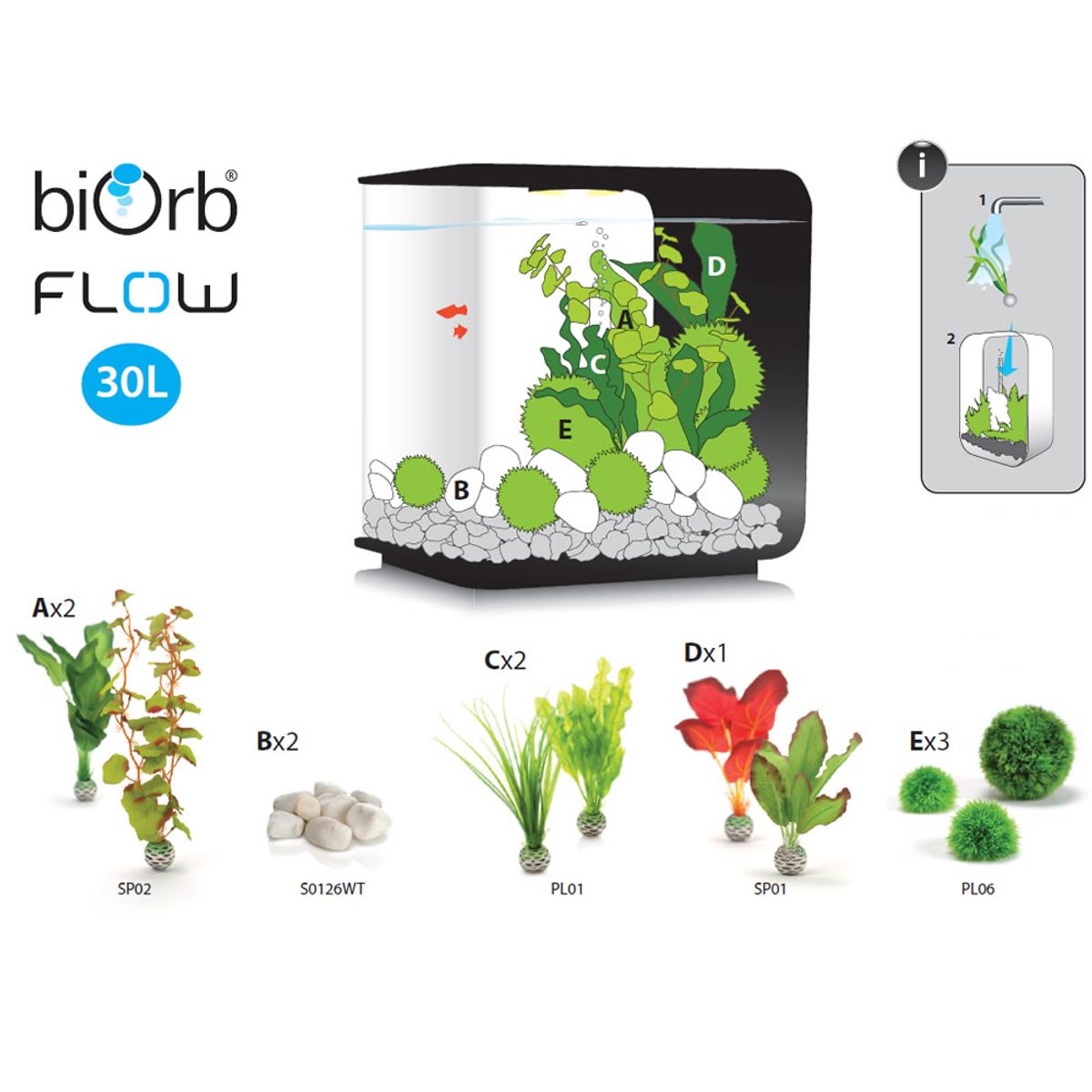 Decoratiepakket Biorb Flow 30 - Groen / Wit