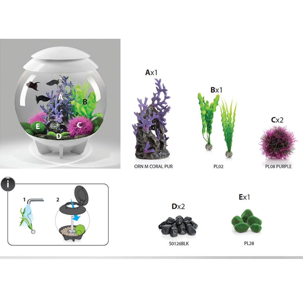 Decoratiepakket Biorb HALO 30 - Paars / Groen / Bruin