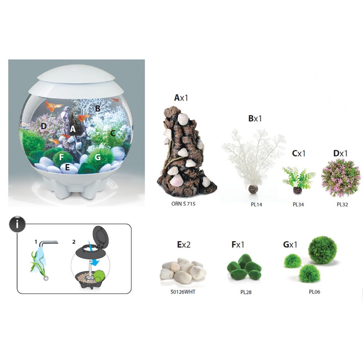 Decoratiepakket Biorb HALO 15 - Groen / Bruin