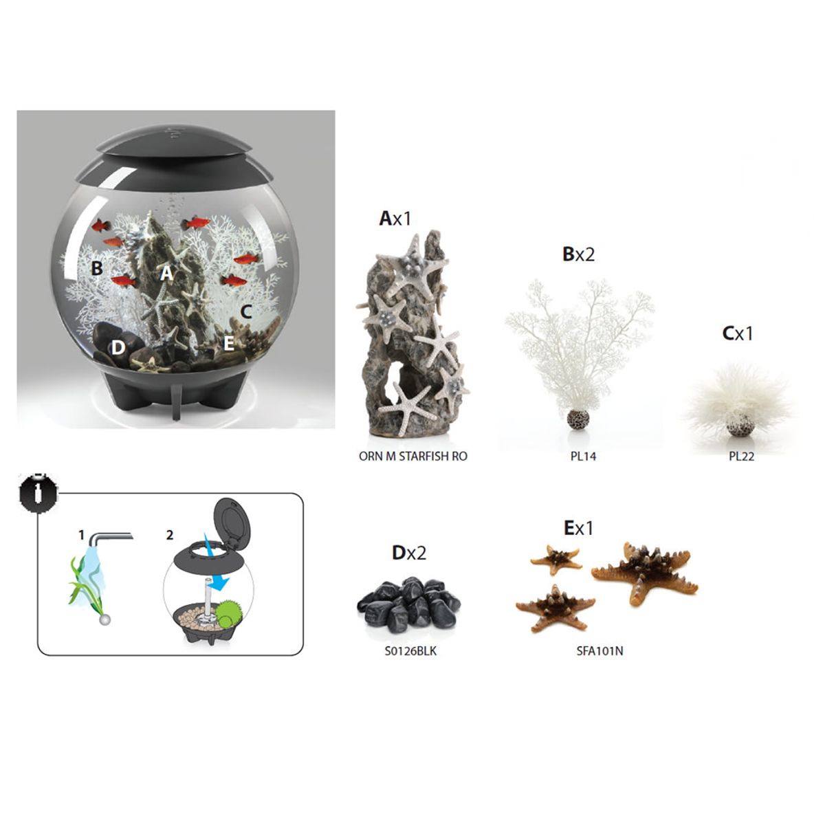 Decoratiepakket Biorb HALO 30 - Wit / Donker