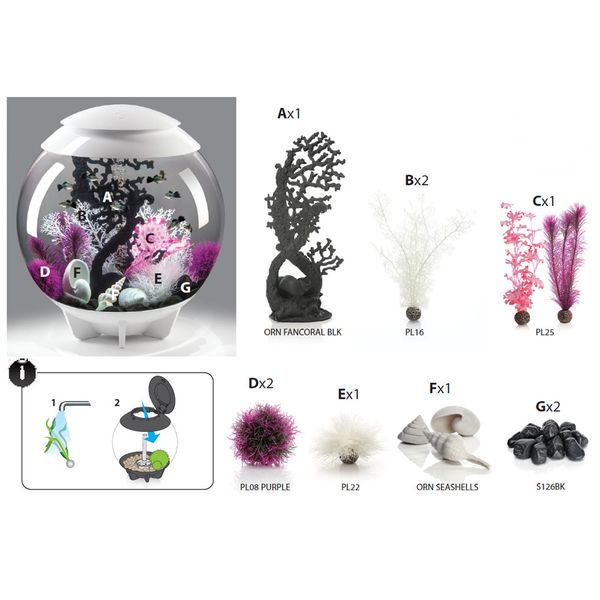 Decoratiepakket Biorb HALO 60 - Paars / Wit / Zwart