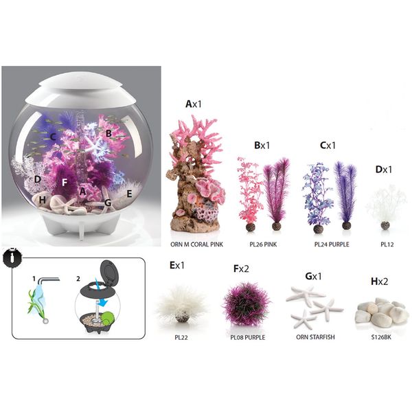 Decoratiepakket Biorb HALO 60 - Roze / Paars koraal