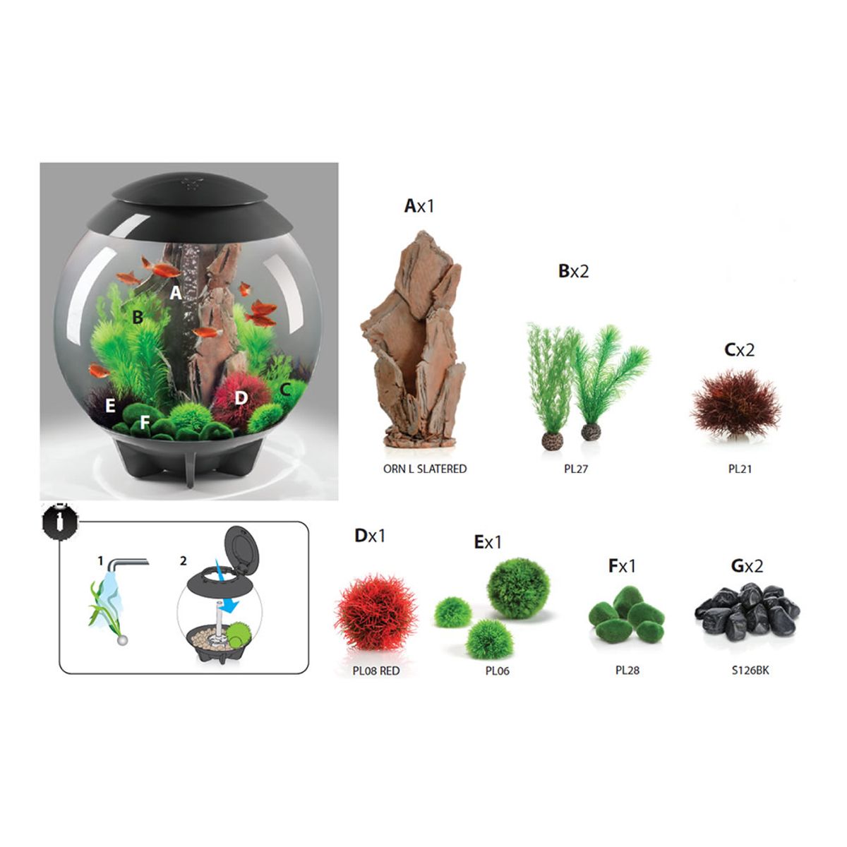 Decoratiepakket Biorb HALO 60 - Rood Leisteen