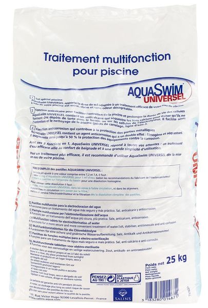 AquaSwim Universel 3 in 1 zwembadzout 25 KG
