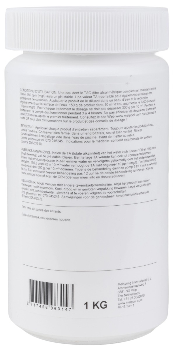 Melpool TA+ Alkaliteit 1 kg
