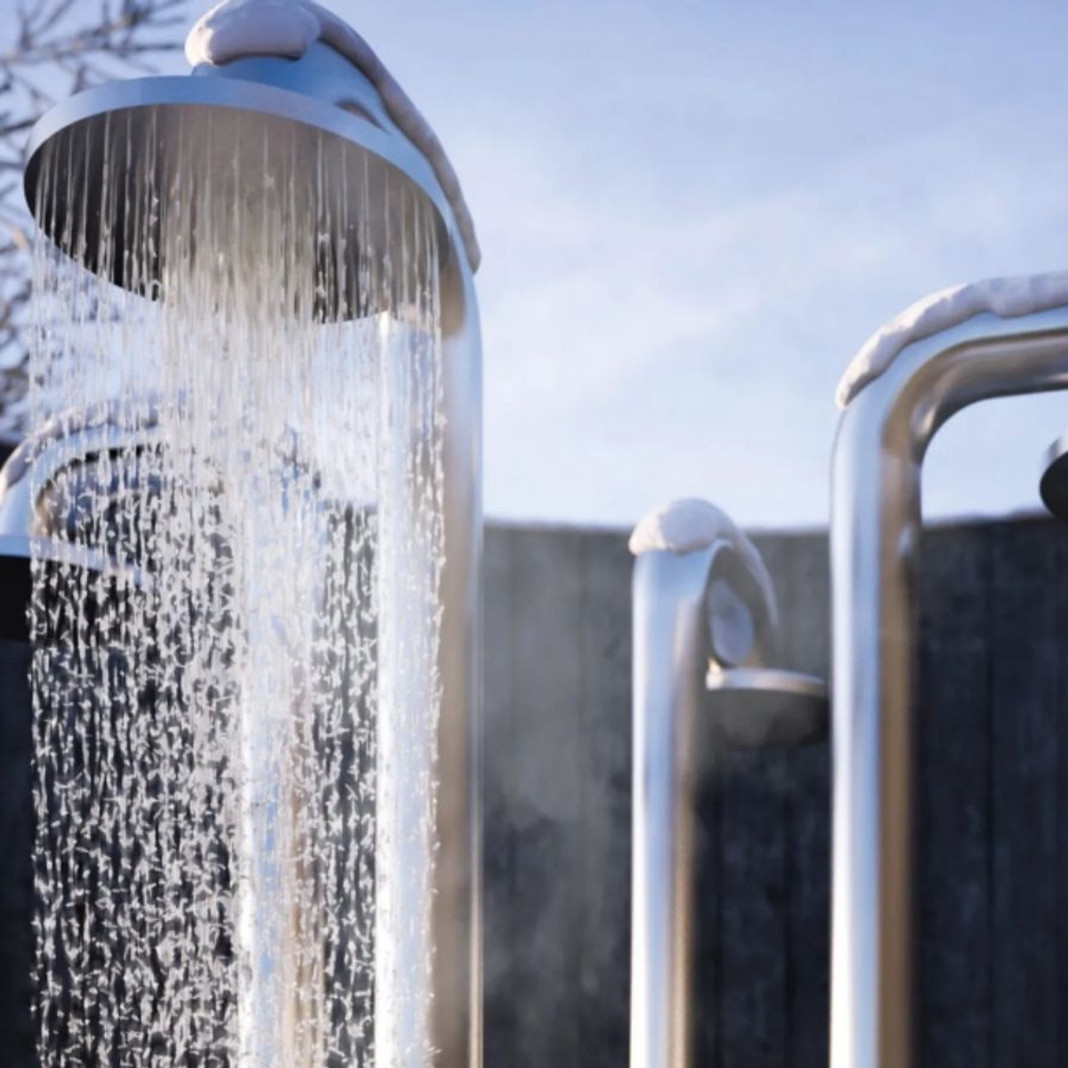 JEE-O Fatline Push buitendouche - Geborsteld RVS