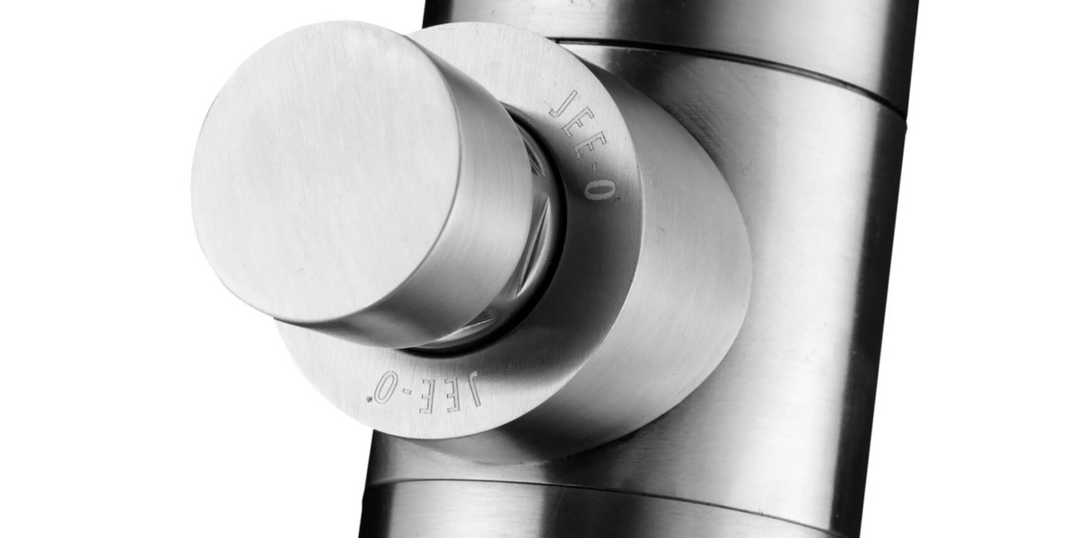 JEE-O Fatline Push buitendouche - Geborsteld RVS