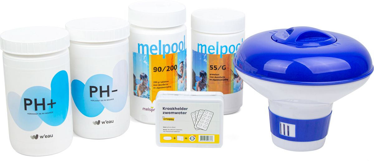 Toppy startset met grote chloortabletten voor zwembaden