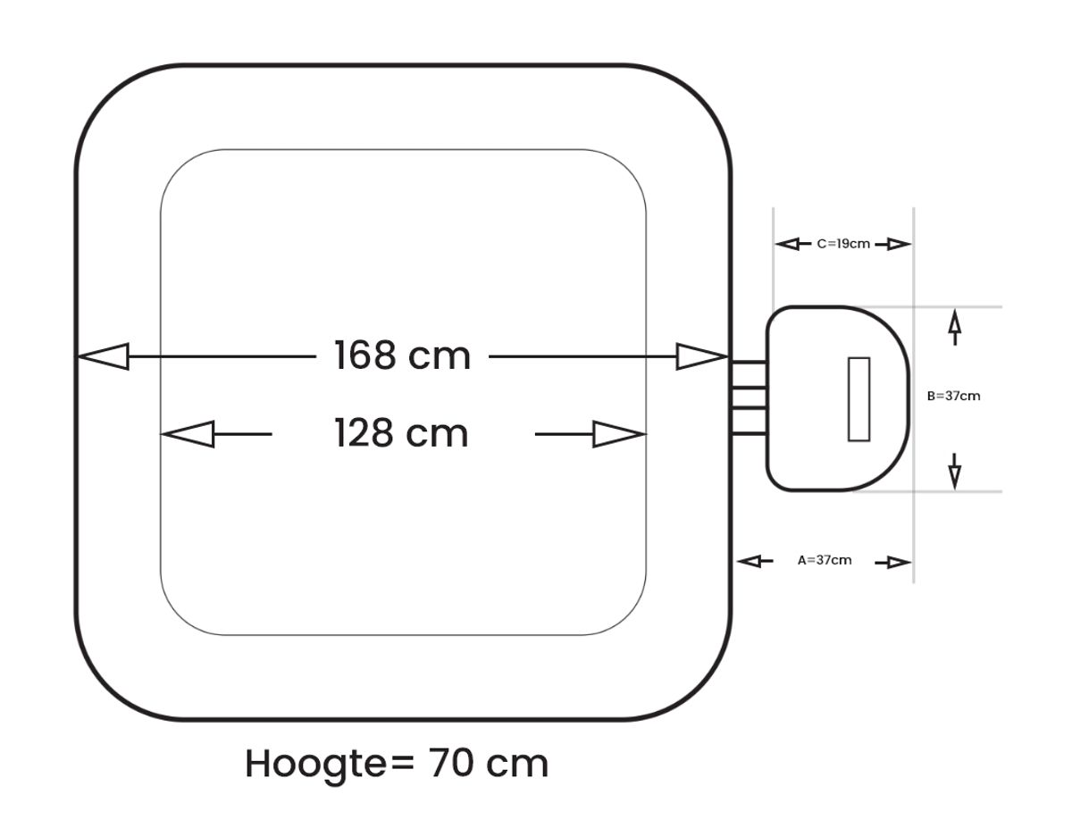 NetSpa Aspen afmetingen