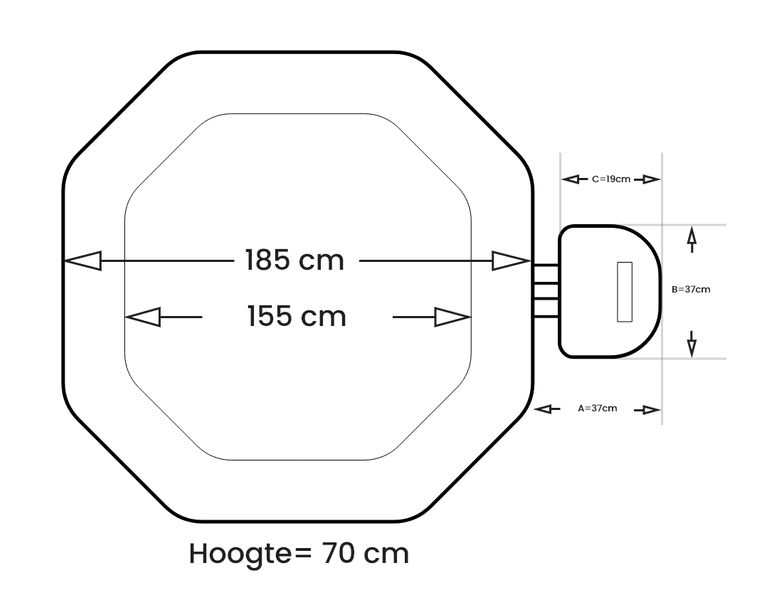 NetSpa Silver afmetingen
