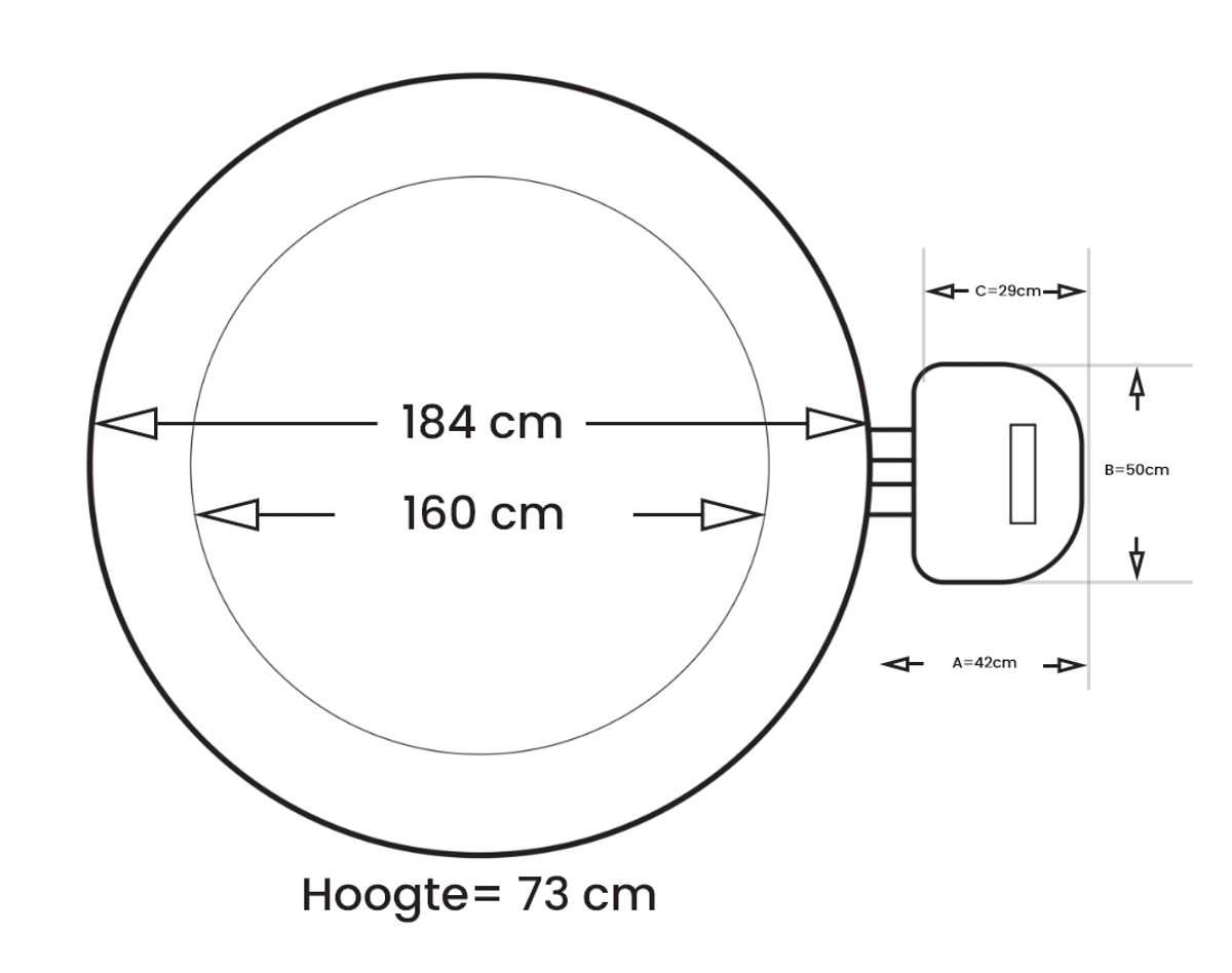 NetSpa Vita Premium afmetingen