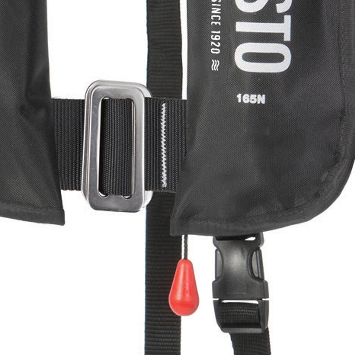 Besto 165N zwart reddingsvest sluiting voorkant