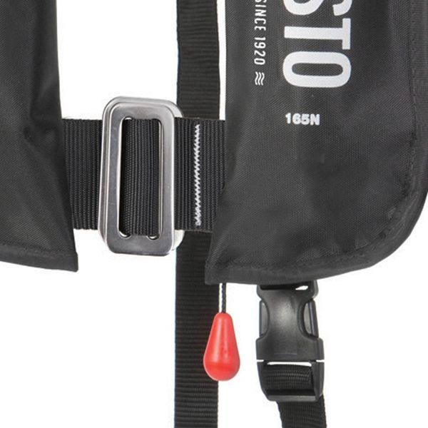 Besto 165N zwart reddingsvest sluiting voorkant