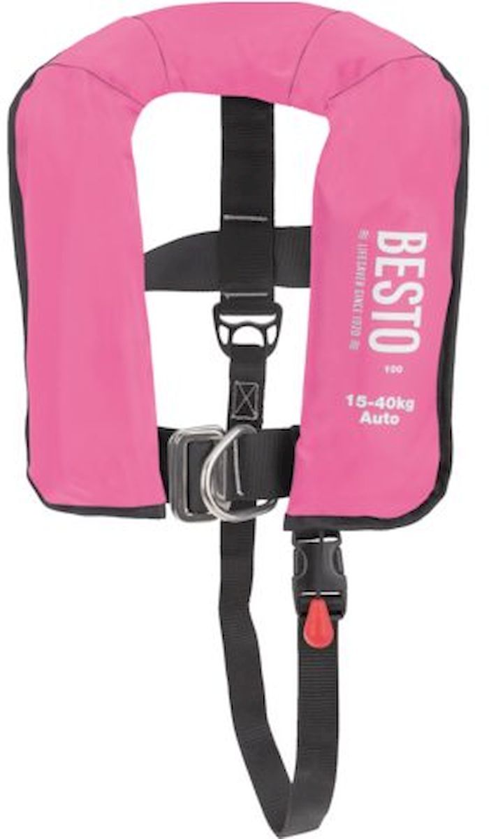 blijven Verklaring Beeldhouwwerk Besto Inflatable 100N roze reddingsvest kind