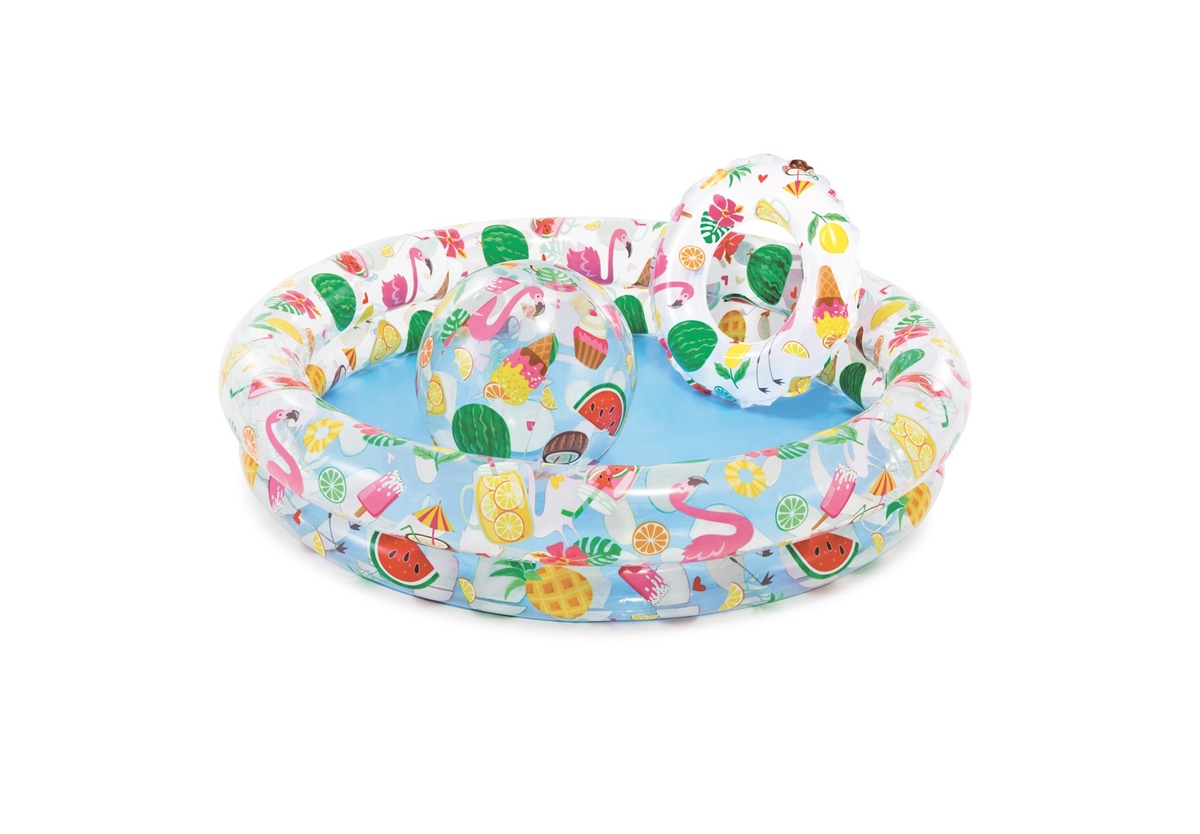 Intex Just So Fruity kinderzwembad 122 x 25 cm incl. strandbal en zwemband