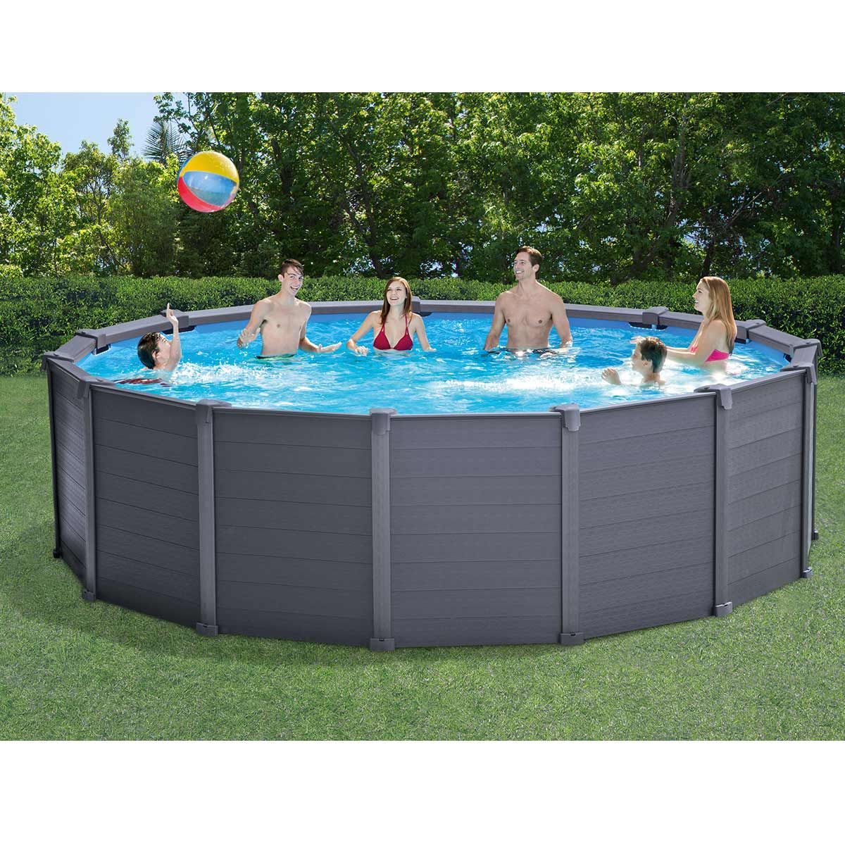 Intex Graphite Panel Pool 478 x 124 cm incl. accessoires