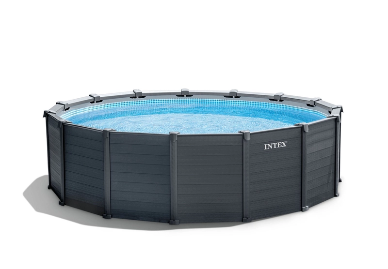 Intex Graphite Panel Pool - 478 x 124 cm - met zandfilterpomp en accessoires