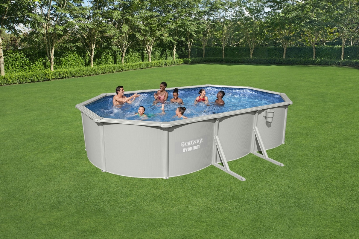 Bestway Hydrium Jersey metalen zwembad 610 x 360 x 120cm - sfeer